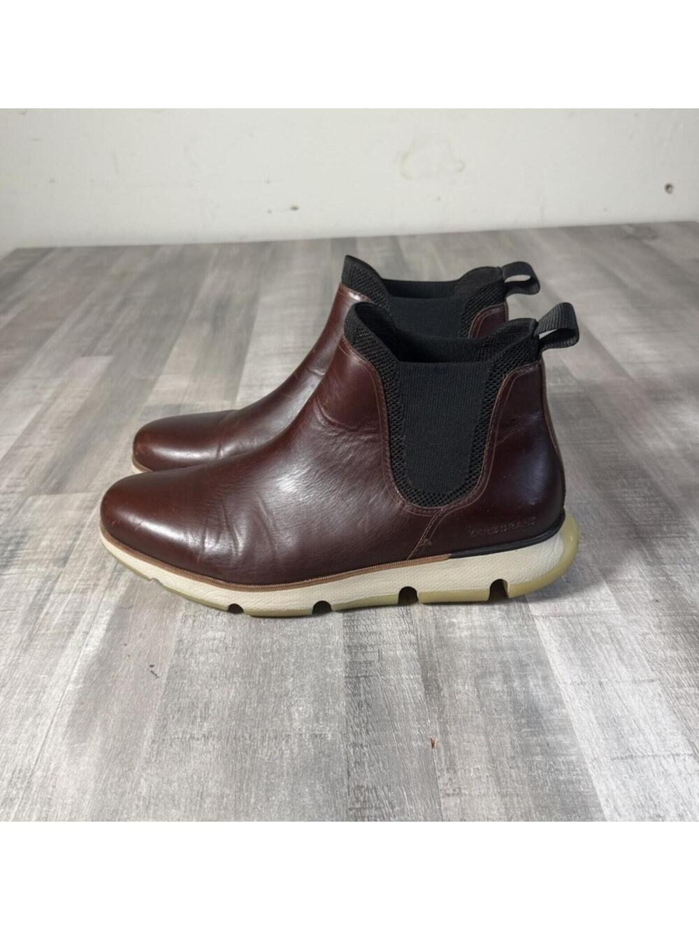 Cole Haan‎ ZEROGRAND Chelsea Waterproof Boot Mens Size 9.5 Bourbon Dark Brown